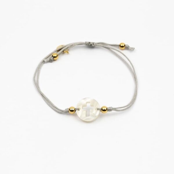 Pulsera Hilo Cruz Plata