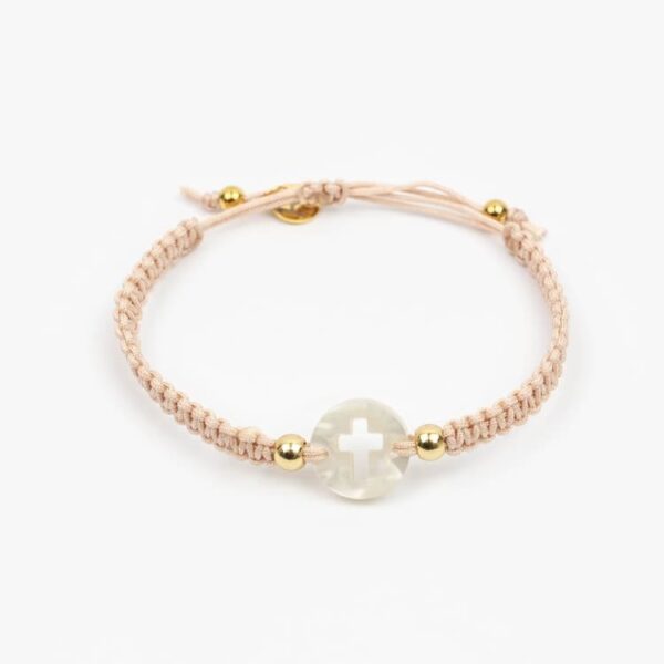 Pulsera Macramé Cruz Nude