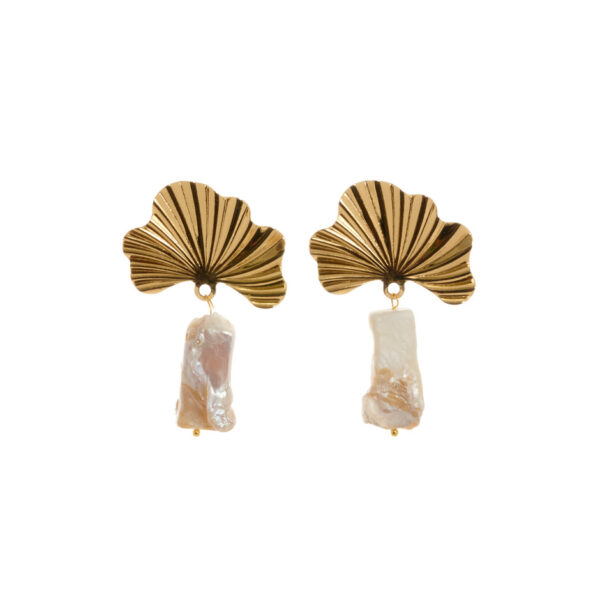 pendiente pearl hoja perla