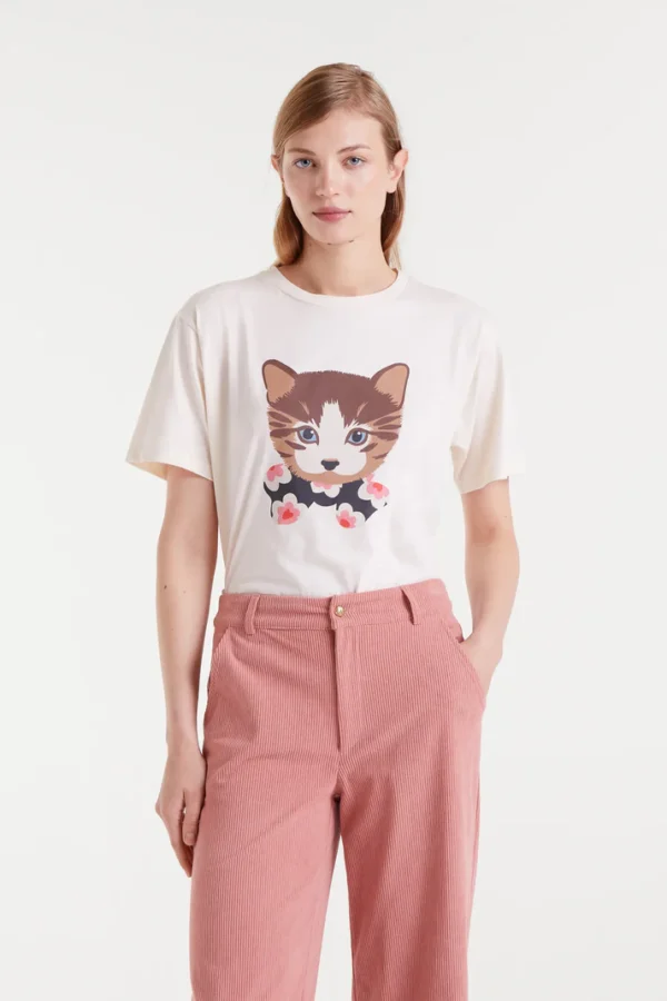 camiseta algodón gatito