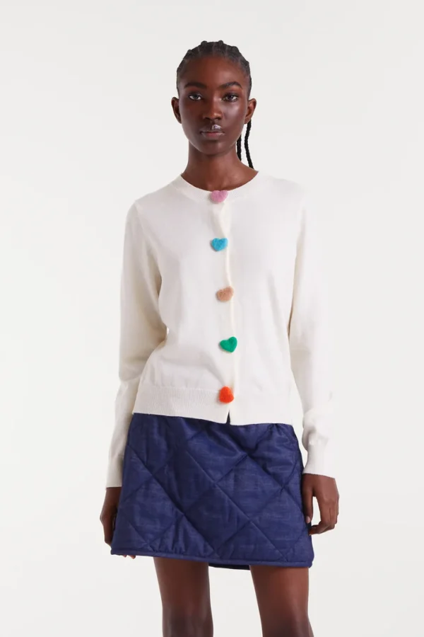 cardigan blanco corazones