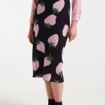 falda midi morango