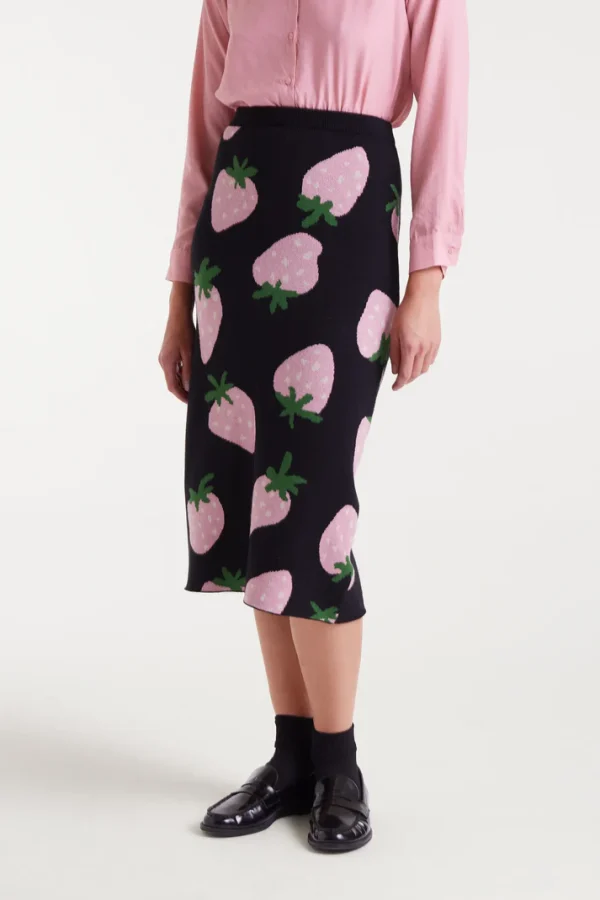 falda midi morango