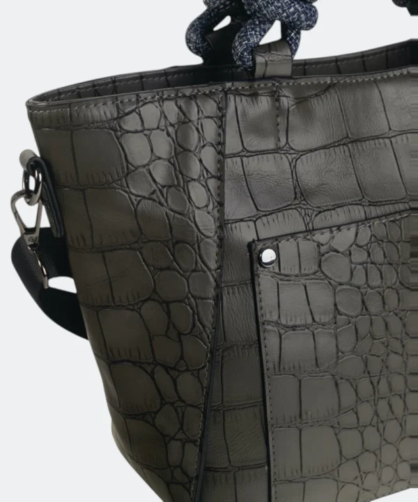 tote cremallera gris