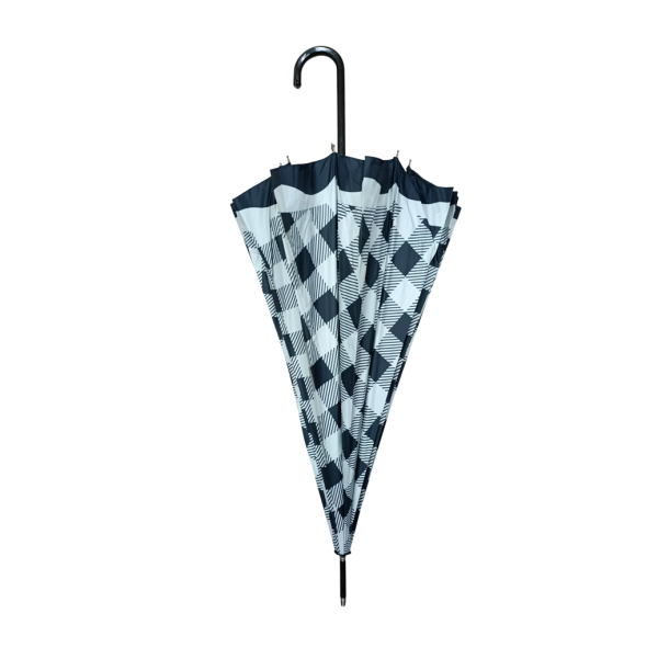 paraguas bastón gingham negro 2