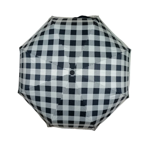 paraguas plegable gingham negro 2